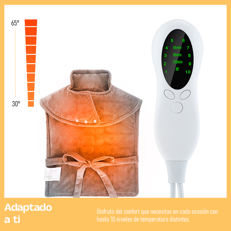 Almohadilla Térmica de Calor Profundo para Espalda, Cuello y Hombros – Relájate en Casa como en un Spa